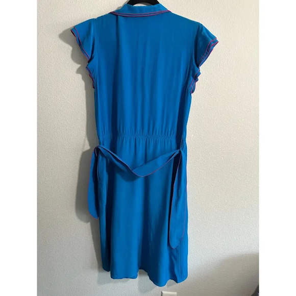 100% Silk Francesca of Damon for Starington 1980s Royal Blue and Hot Pink VTG 6 - Picture 7 of 10